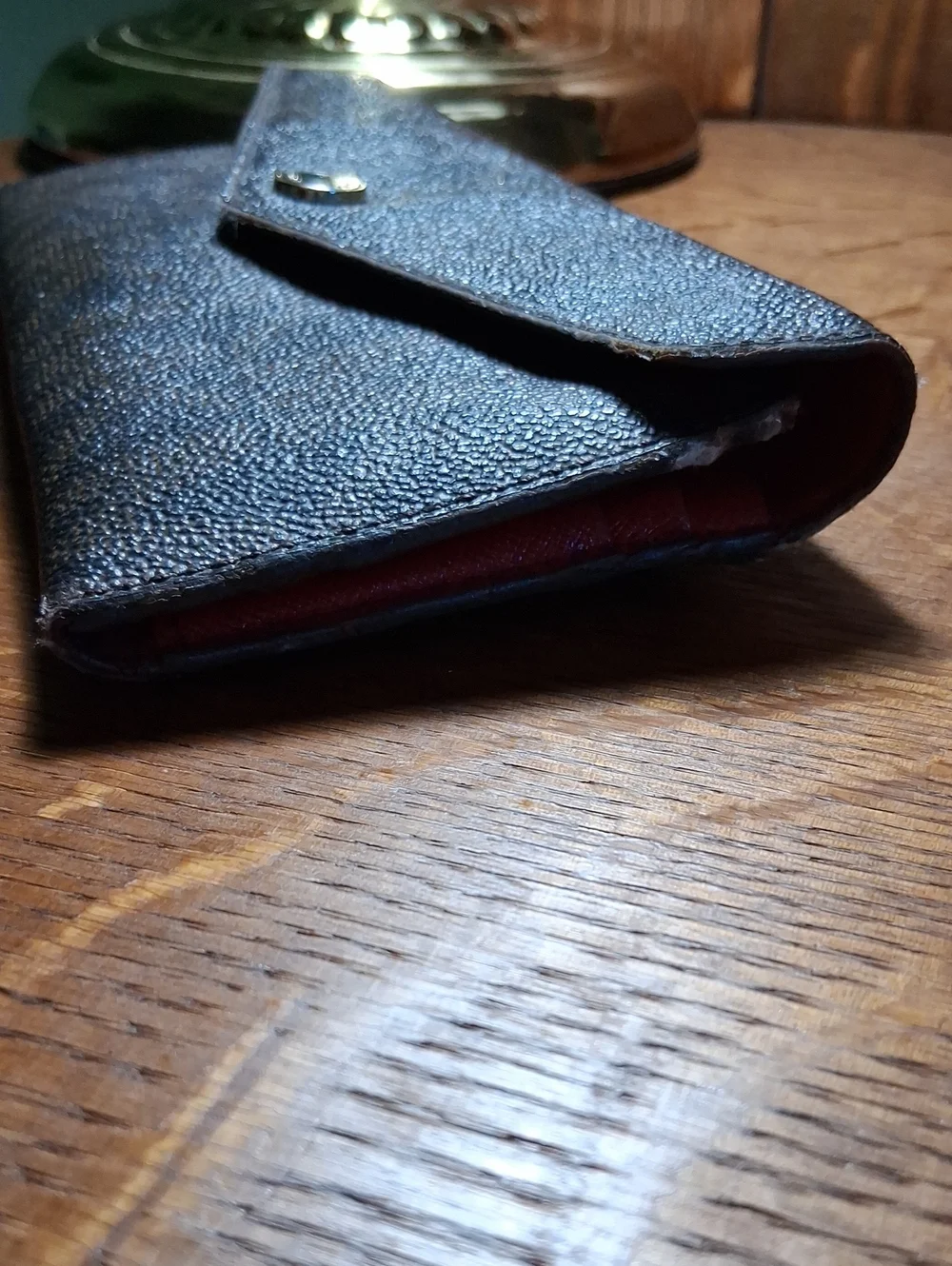 MK Logo Leather Snap Wallet